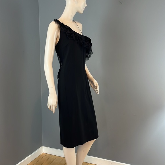 NWT Adam Lippes Black Lace Asymmetrical dress Sz 6 - Picture 11 of 16